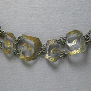 Beaten Brass Greek Link Bracelet