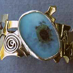 Silver Cuff with Dyed Agate