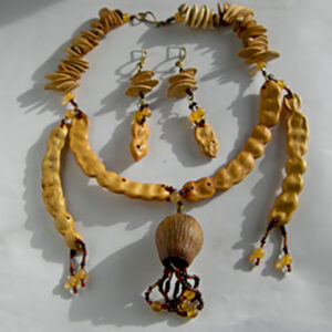 Wavy bean pods w/ sunflower seeds Earrings