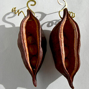 Brass pod ears w/ inside seed beads