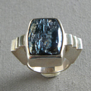 Silver Step Stone Ring