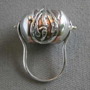 Silver Copper Bead Ring