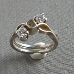 Silver Zircon Wedding Ring