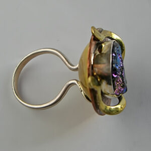 Freeform Brass Pyrite Ring