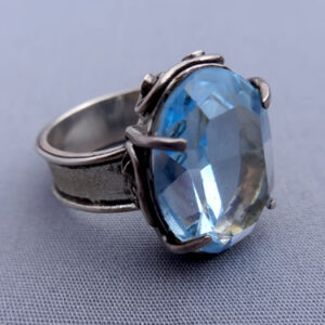 Silver London Blue Ring