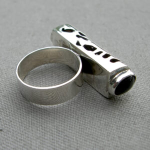 Fused Silver Onyx Ring