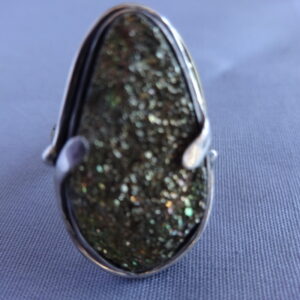Silver & fused brass band ring