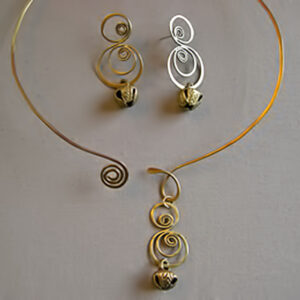 Forged neck wire w/ curled brass jingle bell