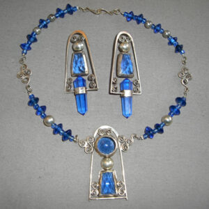 Matching antique glass stone earrings