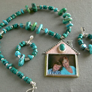 Matching picture house earrings